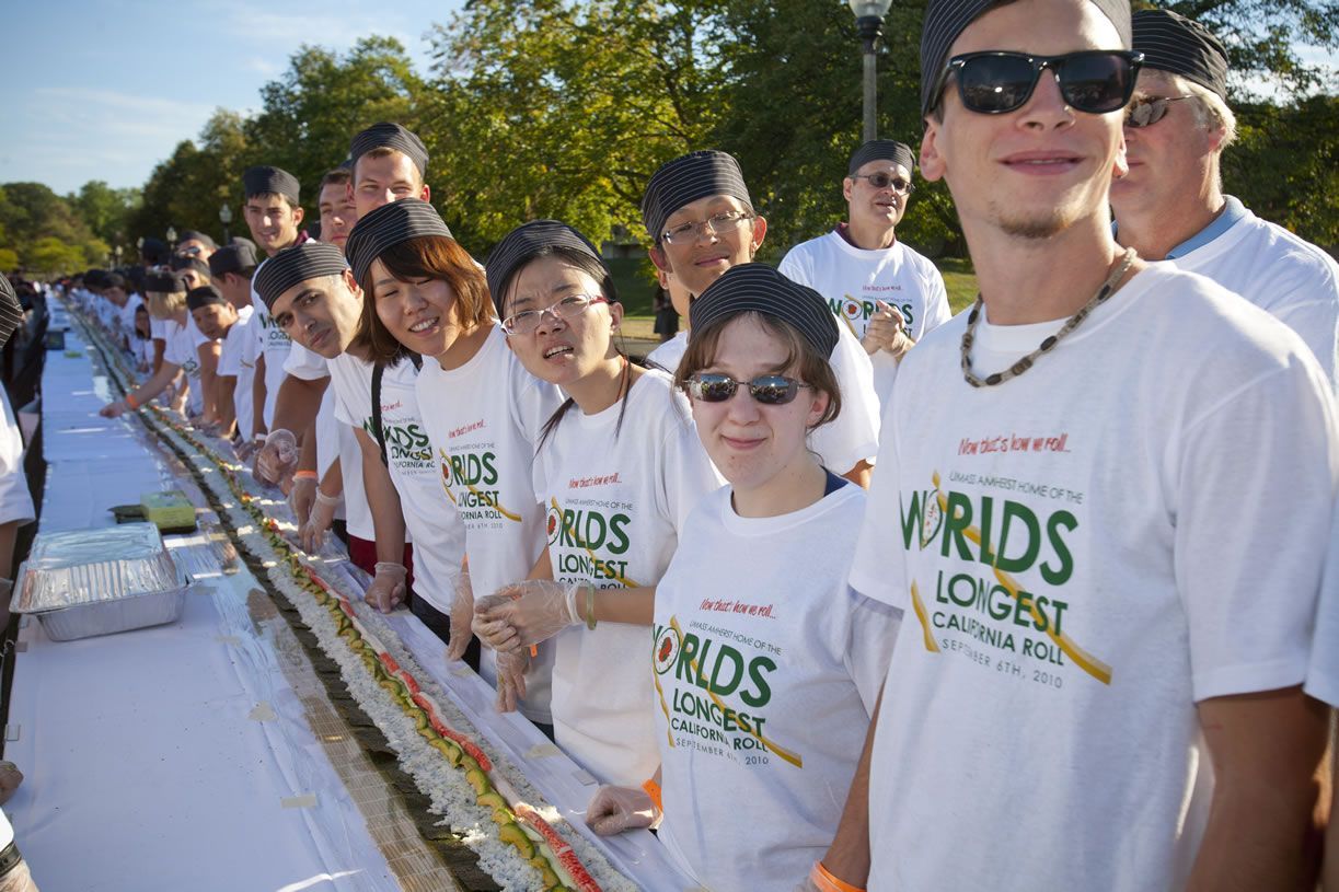 Longest California Roll, University of Massachusetts sets world record   