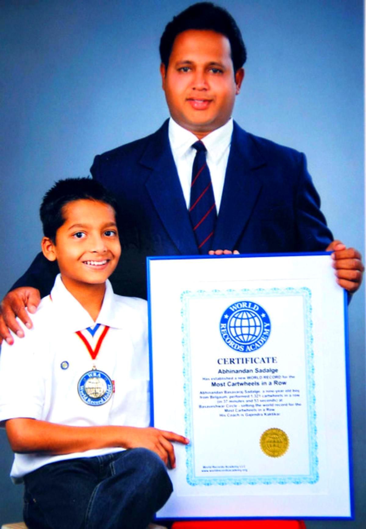 Most Cartwheels in a Row, Abhinandan Sadalge sets world record