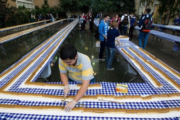  Longest maple bar: Brigham Young University students set world record 