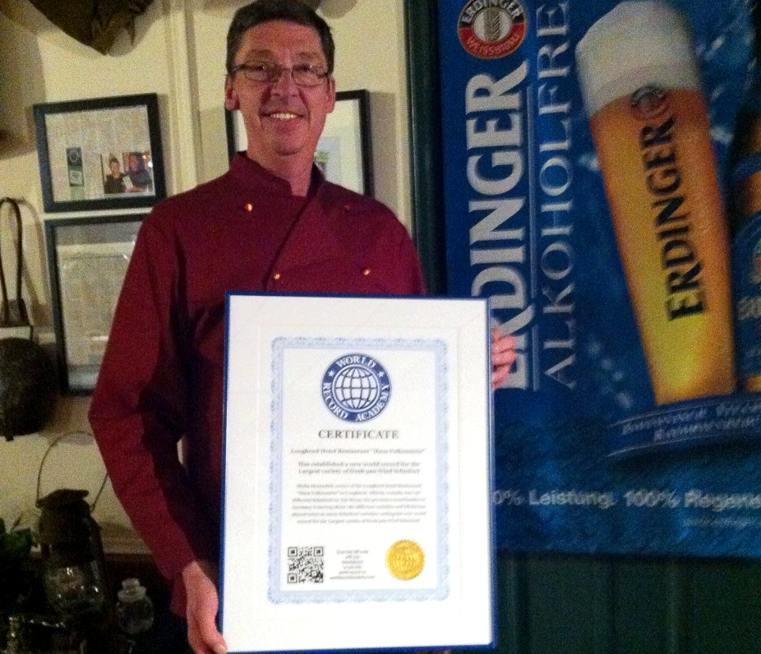  Largest variety of fresh pan-fried Schnitzel: Lougheed Hotel breaks Guinness world record