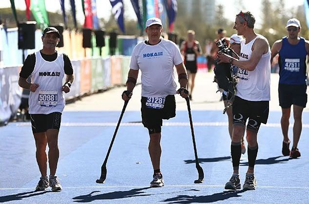 Fastest marathon on crutches: Michael Milton