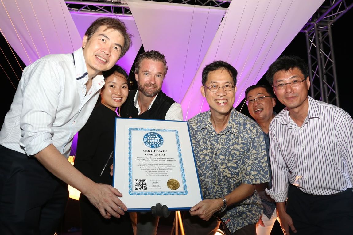 Longest playable stringed musical instrument: CapitaLand Ltd. Singapore