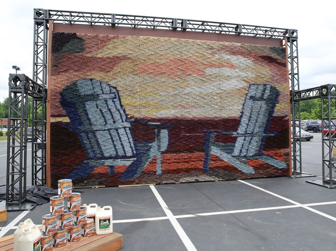  Largest Paintbrush Mosaic: Olympic Paints and Stains breaks Guinness World Records record (VIDEO)