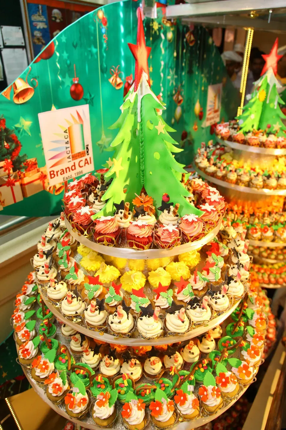 Tallest Christmas cupcake tree: world record set in Hyderabad Tallest Christmas cupcake tree: world record set in Hyderabad