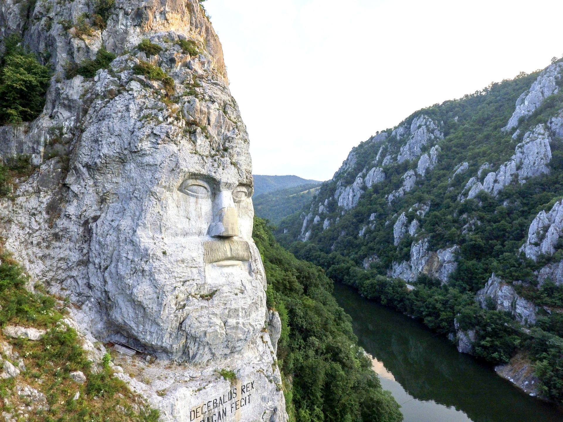 Largest rock sculpture on a river bank: The rock sculpture of Decebalus