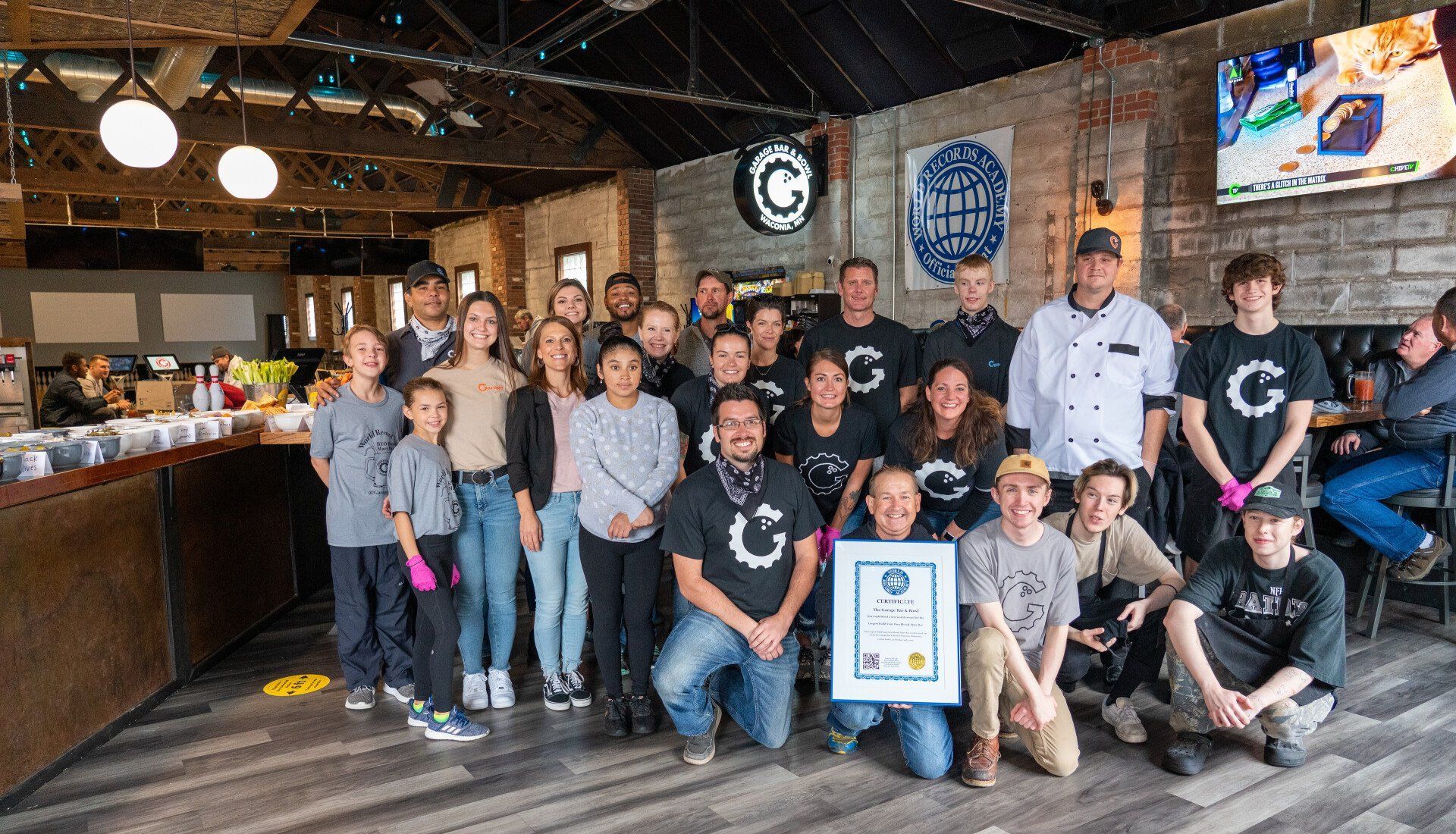 Largest 'build-your-own' Bloody Mary Bar: world record set by The Garage Bar & Bowl
