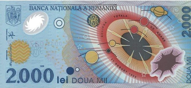 
First banknote dedicated to a Solar Eclipse: Romania's 2000 Lei banknote sets world record