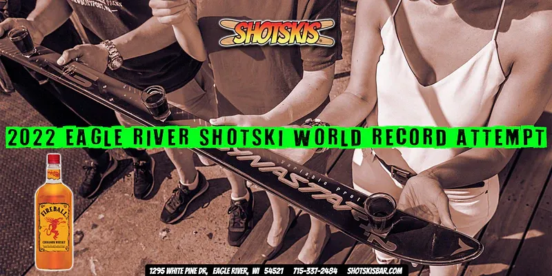 Longest Shotski world record attempt in Eagle River, Wisconsin