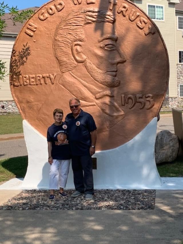 World's Largest Penny Monument: world record set in Woodruff, Wisconsin