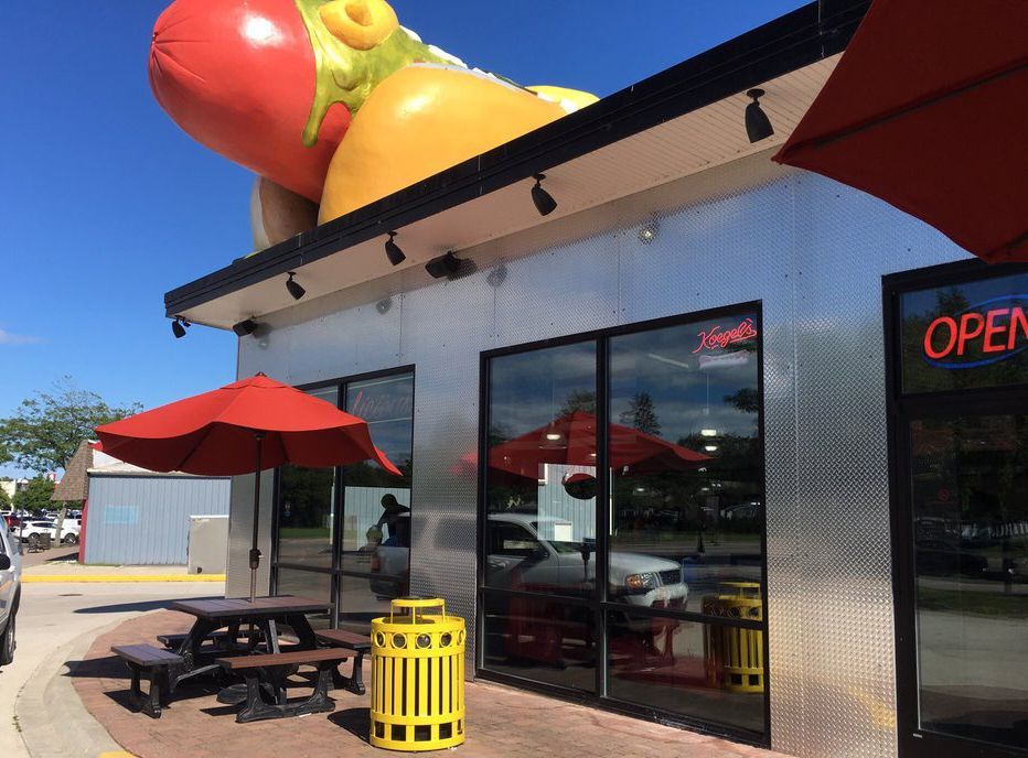 World’s Largest Spray Foam Hot Dog Sculpture: world record set in Mackinaw City, Michigan