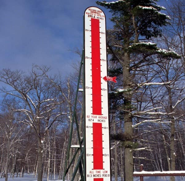 World's Largest Snow Thermometer: world record in Mohawk, Michigan