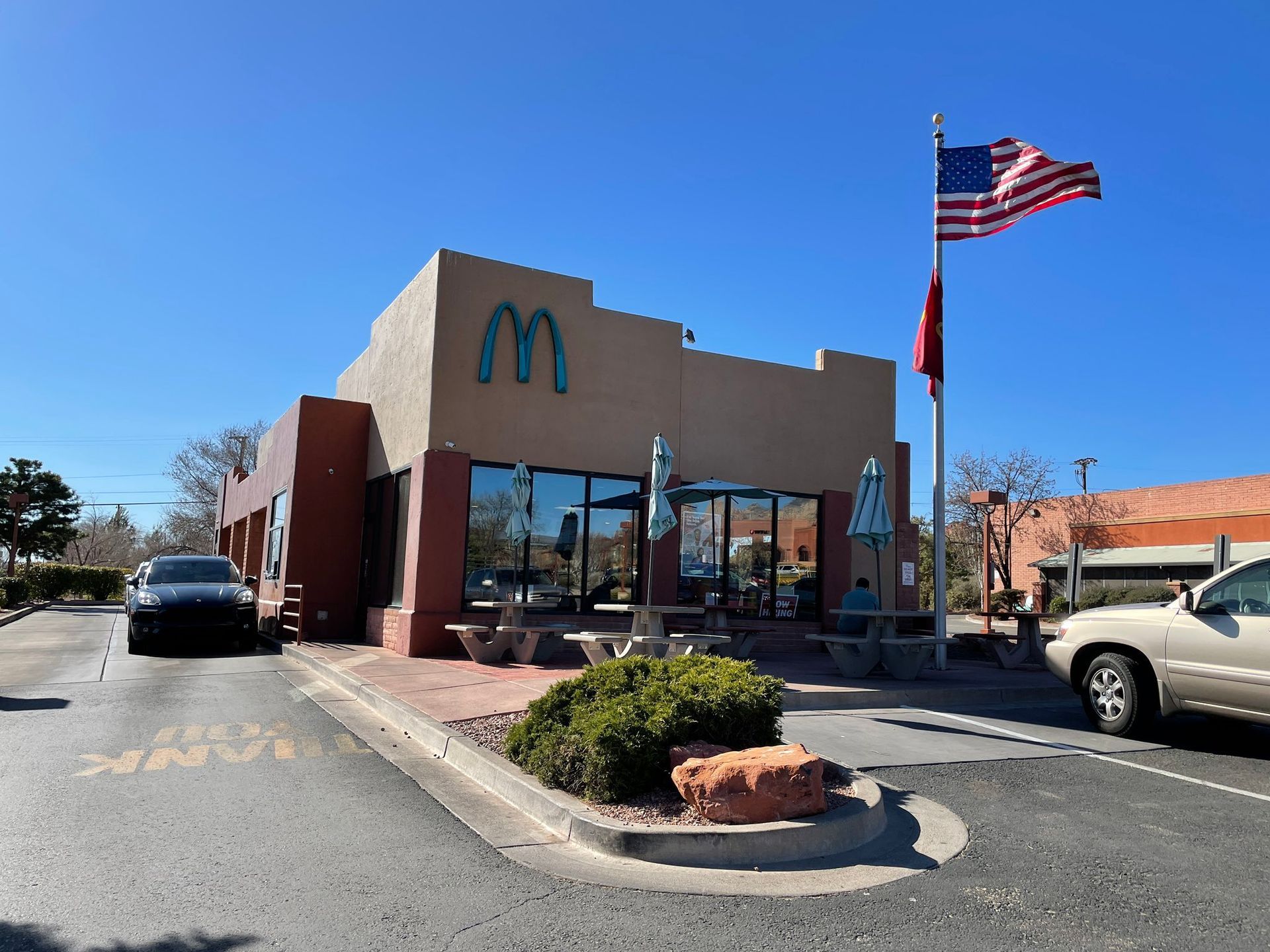 World's First Teal McDonald's Arches: world record in Sedona, Arizona