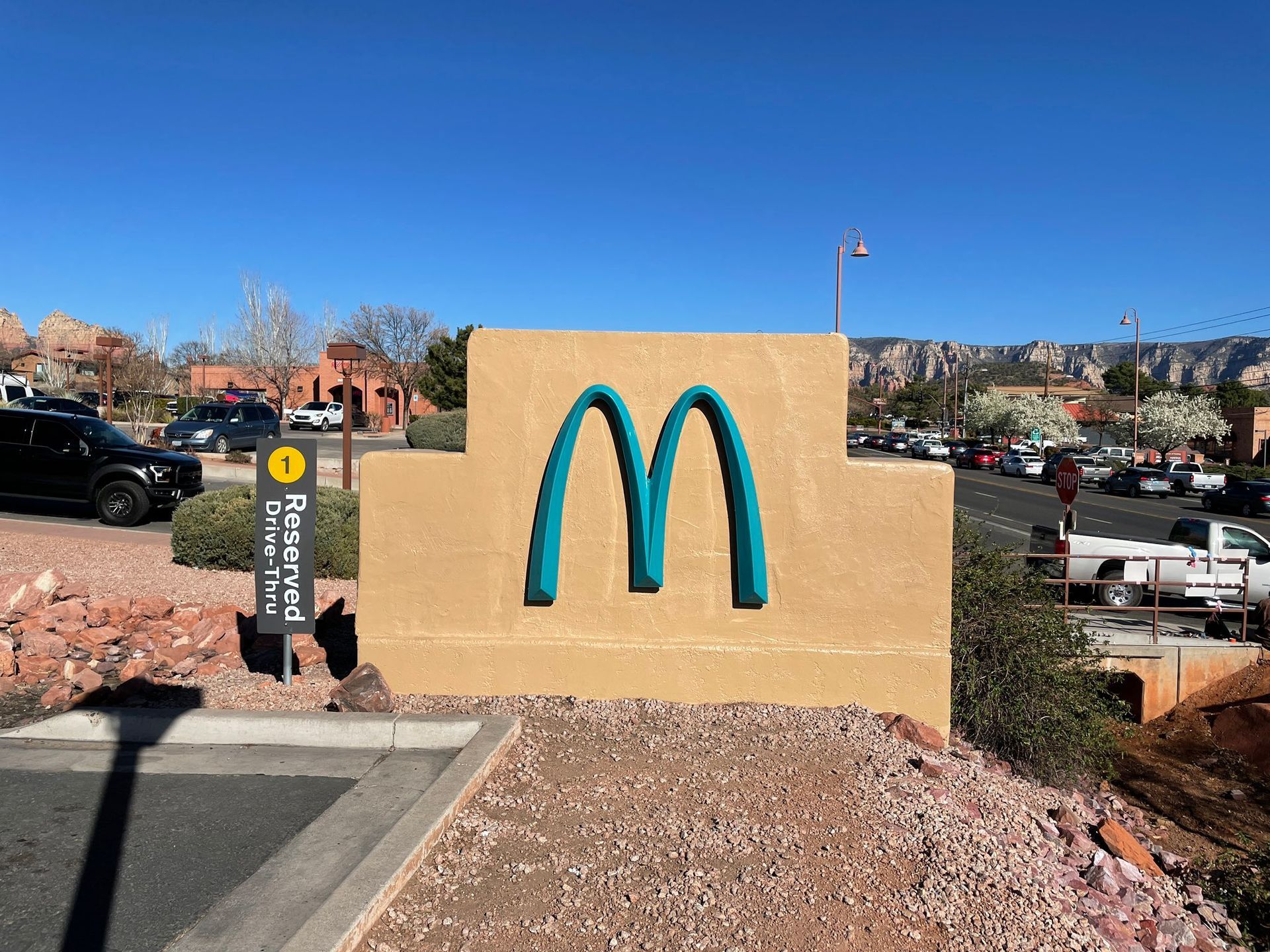 World's First Teal McDonald's Arches: world record in Sedona, Arizona