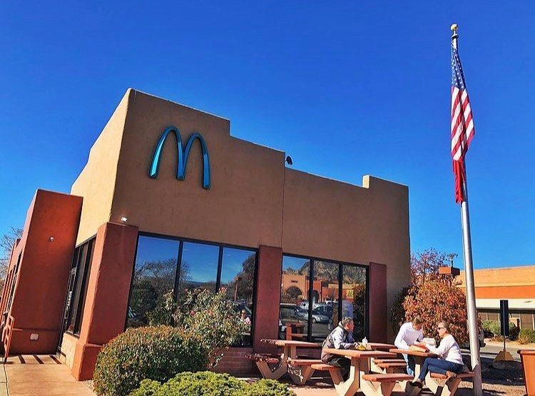 World's First Teal McDonald's Arches: world record in Sedona, Arizona