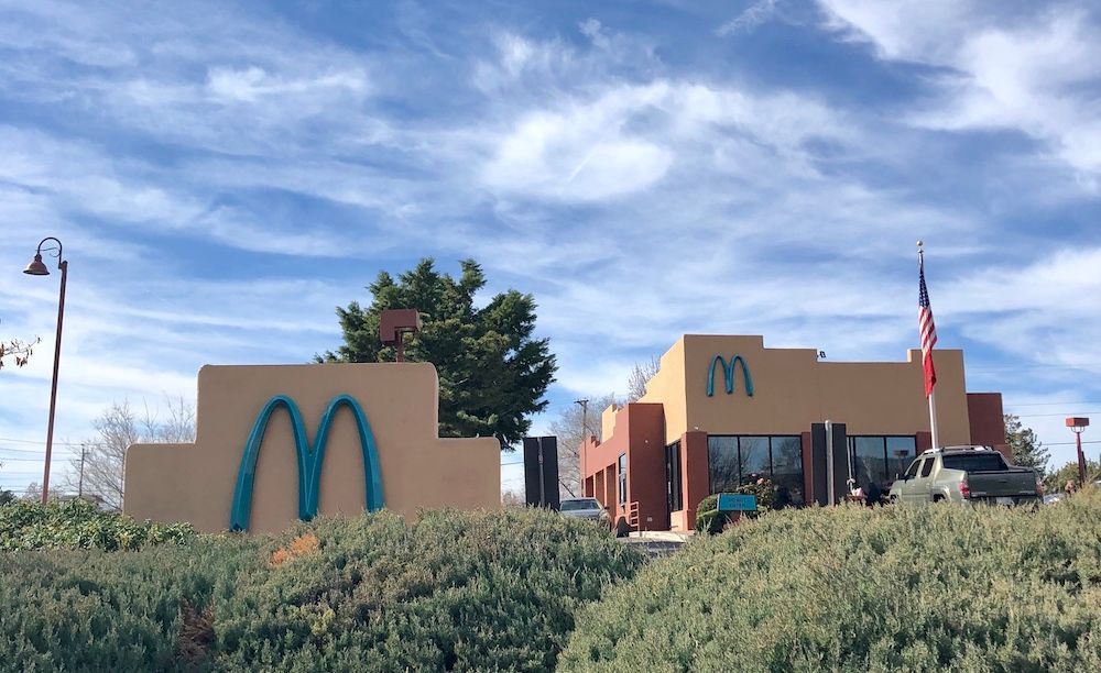 World's First Teal McDonald's Arches: world record in Sedona, Arizona