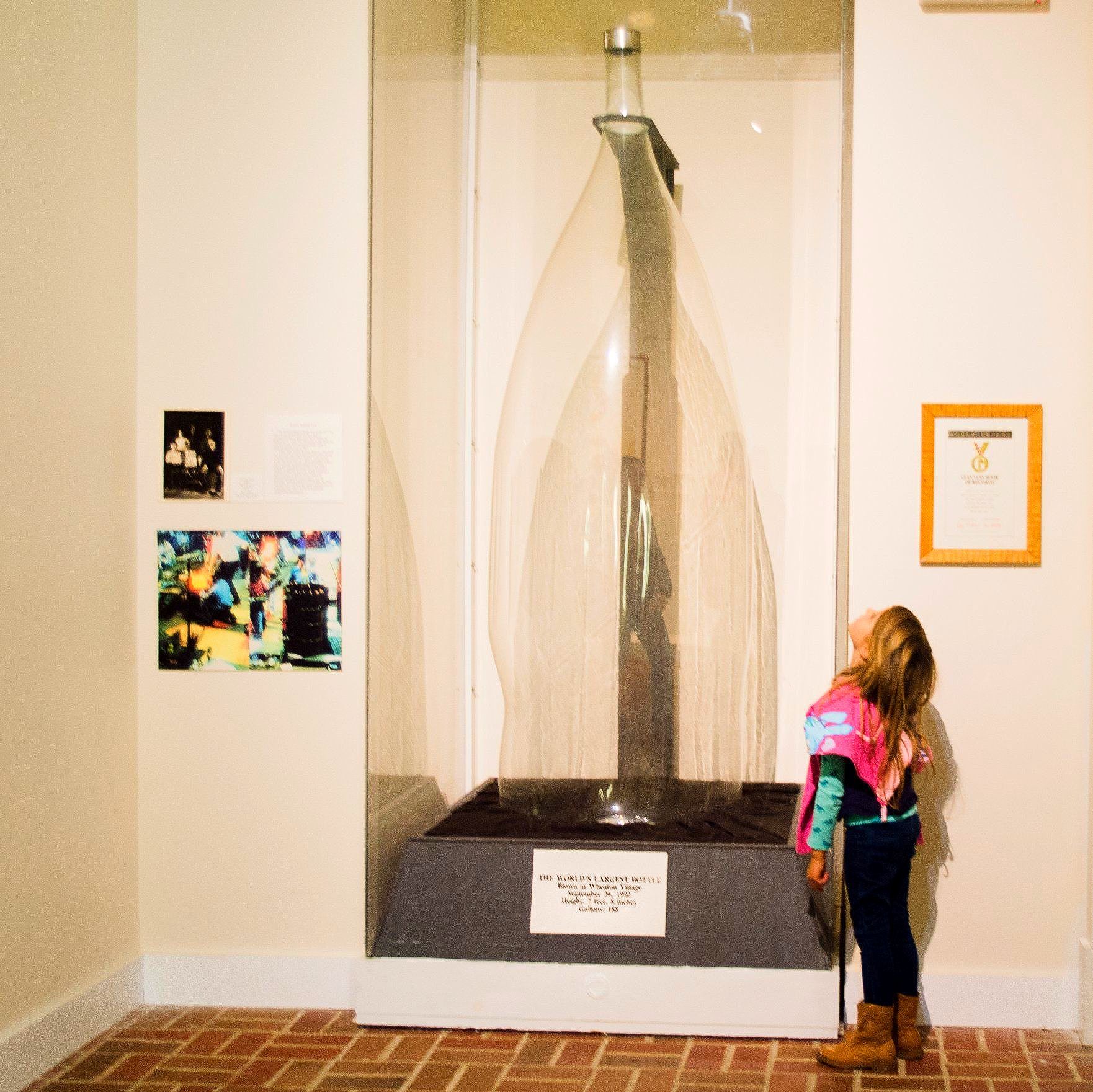 World's largest glass bottle hand blown: world record in Millville, New Jersey