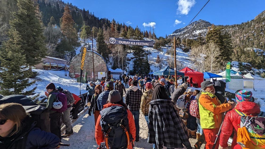 World's largest human-made public ice-climbing park: world record in Ouray, Colorado