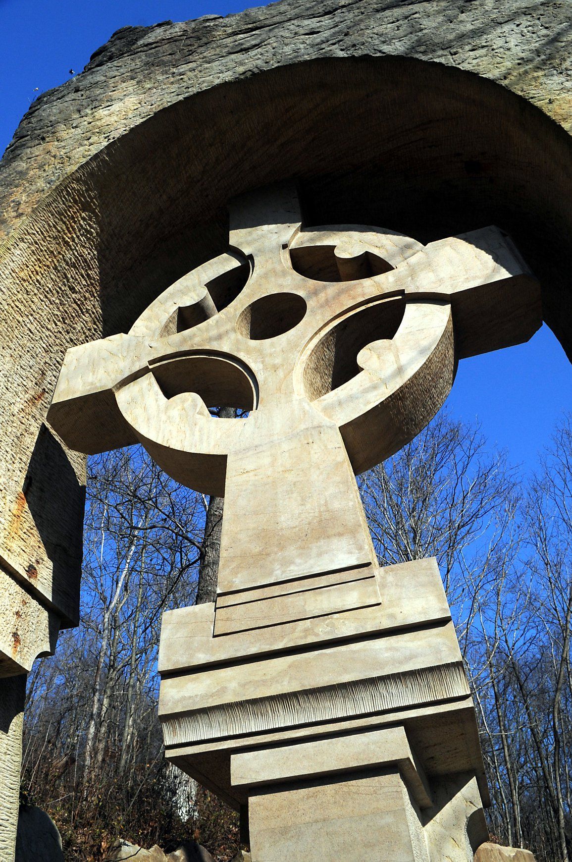World's Largest Celtic Cross Carved From Single Rock: world record in Cannelton, Indiana