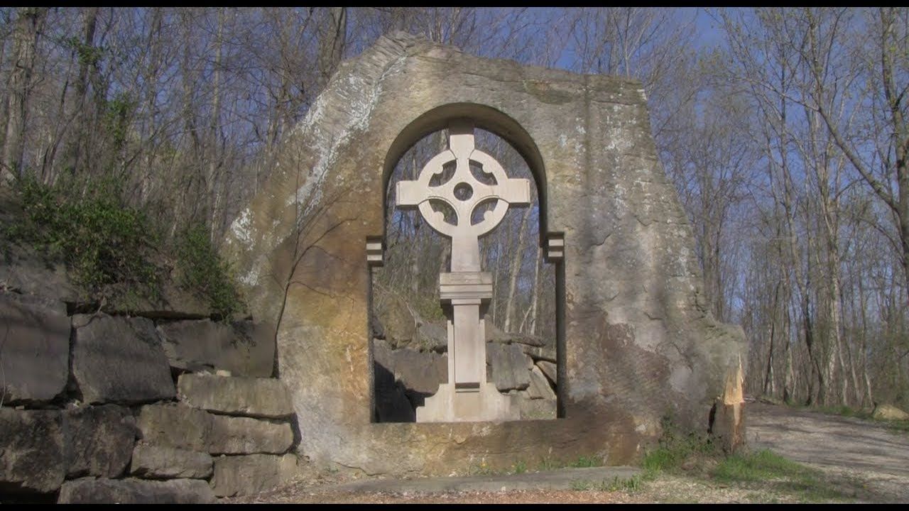 World's Largest Celtic Cross Carved From Single Rock: world record in Cannelton, Indiana