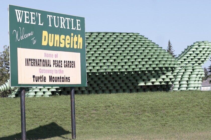 World's Largest Man-Made Turtle: world record in Dunseith, North Dakota World's Largest Man-Made Turtle: world record in Dunseith, North Dakota