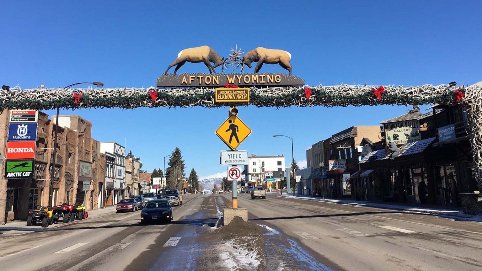 
World's Largest Elkhorn Arch, world record in Afton, Wyoming