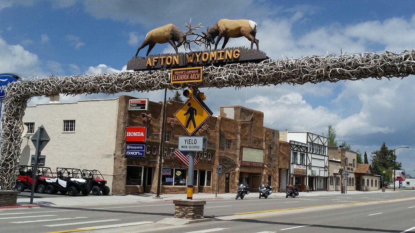 World's Largest Elkhorn Arch, world record in Afton, Wyoming
