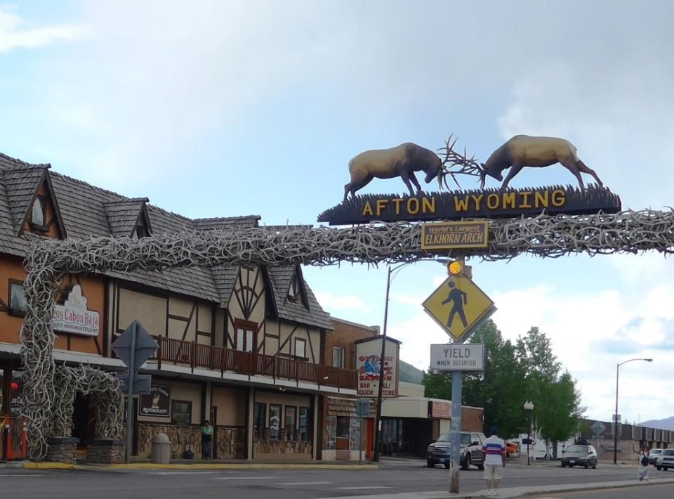 
World's Largest Elkhorn Arch, world record in Afton, Wyoming