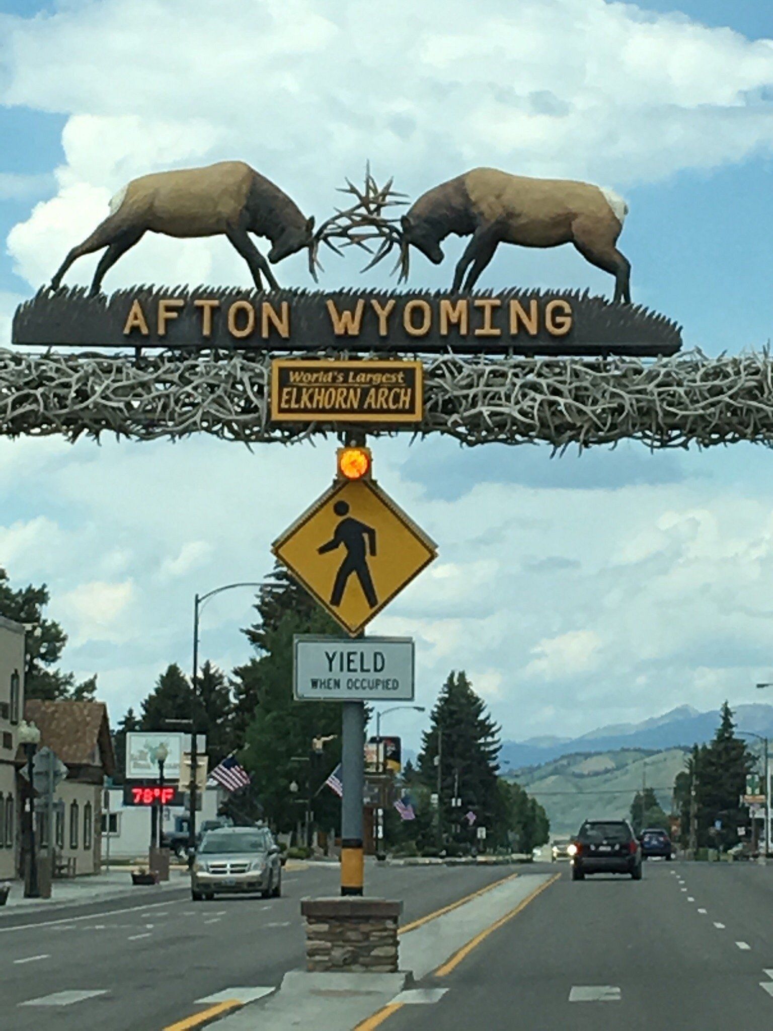 
World's Largest Elkhorn Arch, world record in Afton, Wyoming