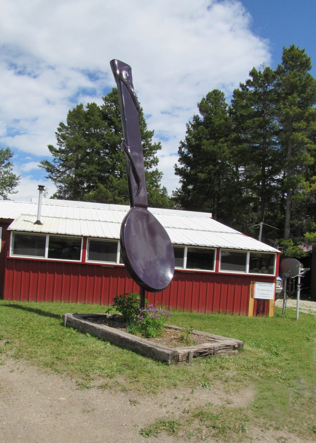 World's Largest Purple Spoon, world record in East Glacier Park, Montana World's Largest Purple Spoon, world record in East Glacier Park, Montana