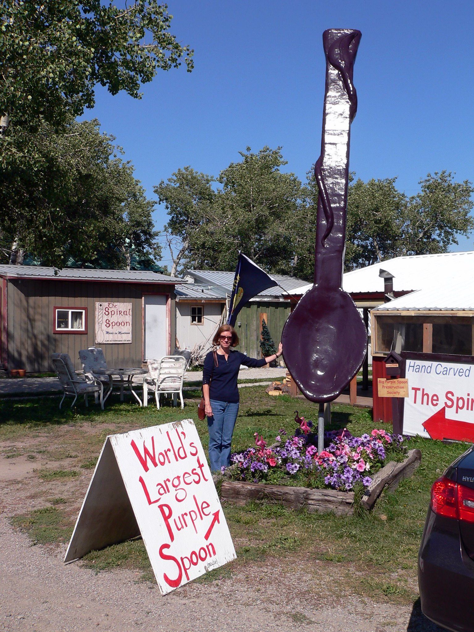 World's Largest Purple Spoon, world record in East Glacier Park, Montana World's Largest Purple Spoon, world record in East Glacier Park, Montana