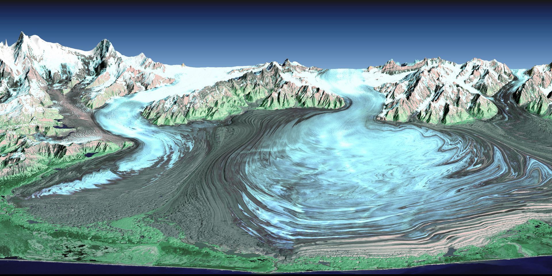 World's Largest Piedmont Glacier, world record in Alaska