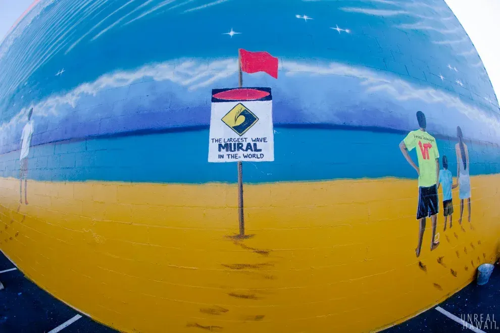 World's Largest Surf Mural, world record in Kalihi, Hawaii