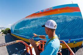 World's Largest Surf Mural, world record in Kalihi, Hawaii