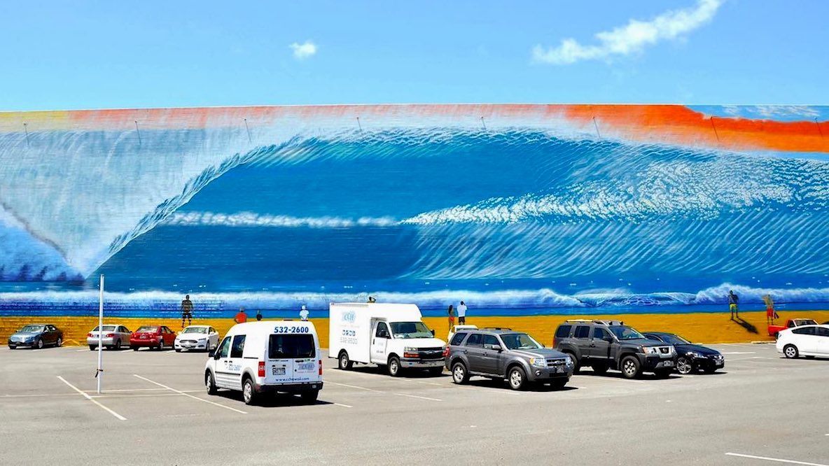 World's Largest Surf Mural, world record in Kalihi, Hawaii