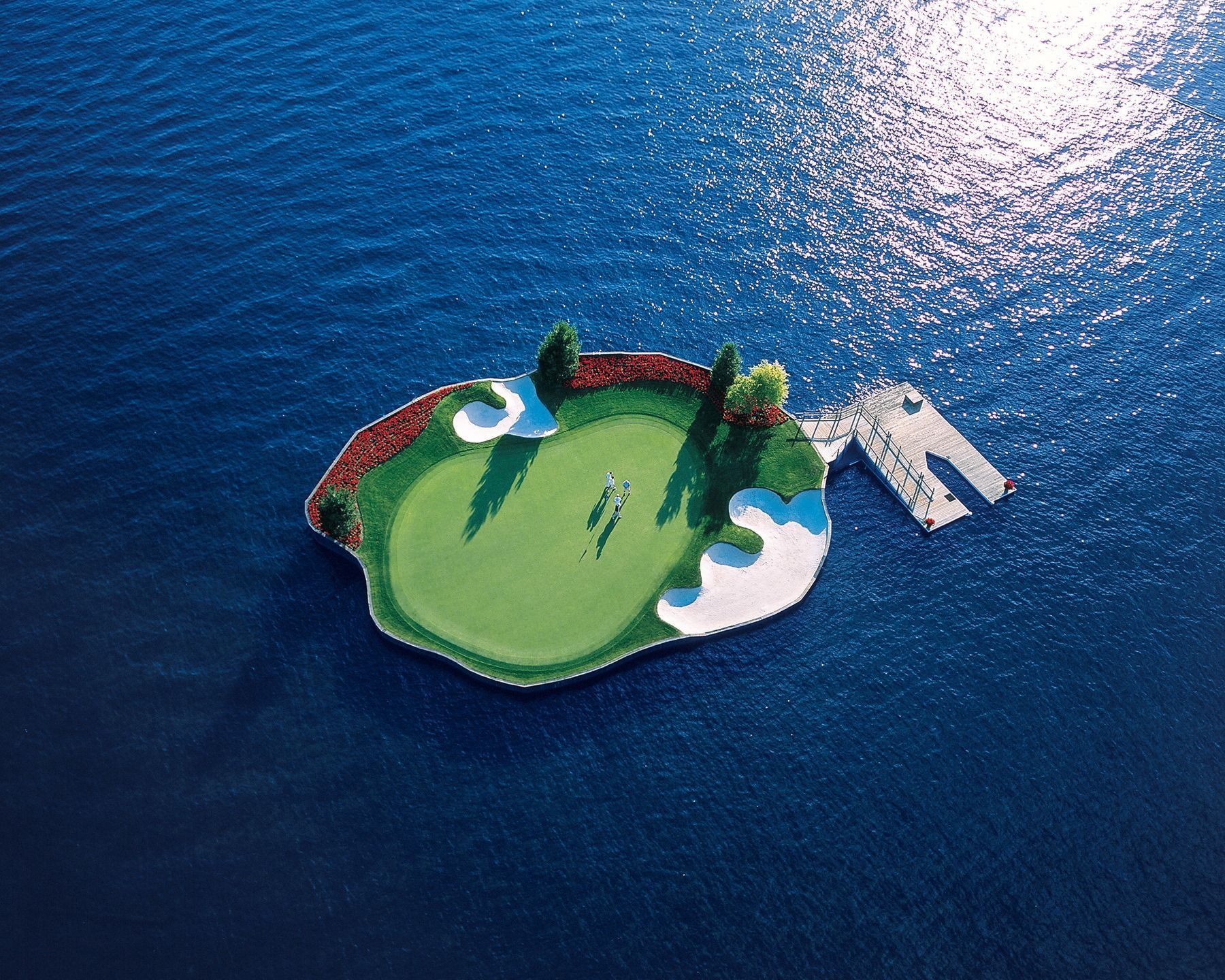 World's First Floating, Movable Island Golf Green, world record in Coeur d'Alene , Idaho World's First Floating, Movable Island Golf Green, world record in Coeur d'Alene , Idaho