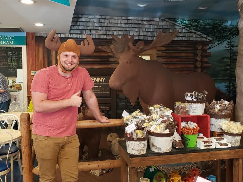 
World's First Life-Size Chocolate Moose, world record in Scarborough, Maine