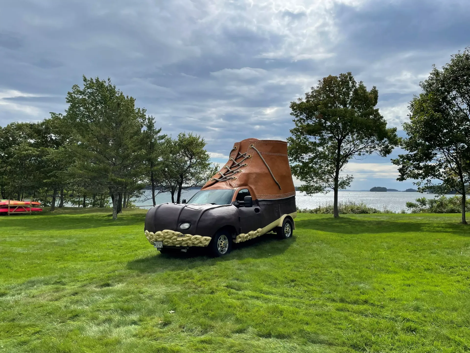 World's first boot-shaped automobile, world record set in Freeport, Maine World's first boot-shaped automobile, world record set in Freeport, Maine