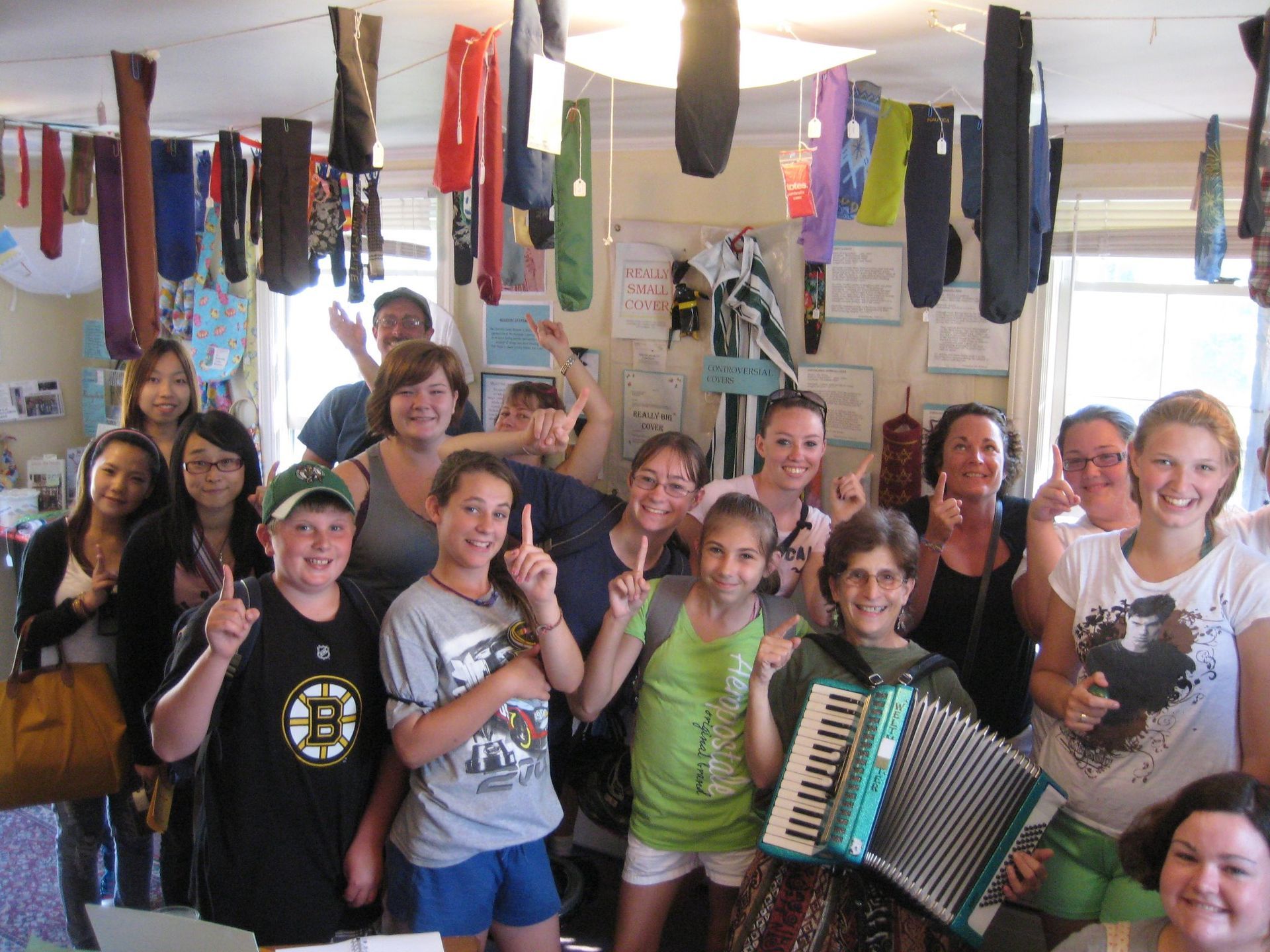  Largest collection of umbrella covers, world record in Peaks Island, Maine 