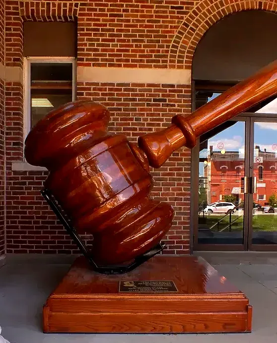 
World’s Largest Wooden Gavel, world record set in Marshall, Illinois