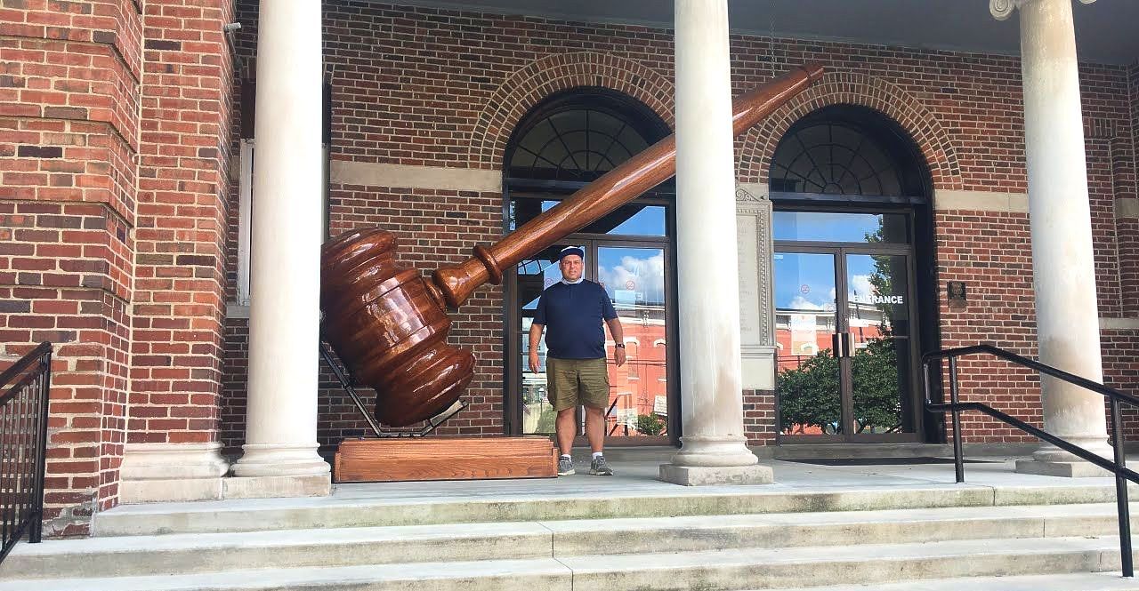 
World’s Largest Wooden Gavel, world record set in Marshall, Illinois