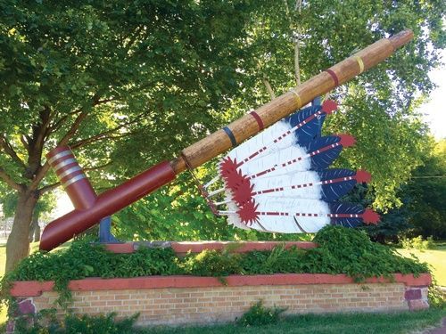 World's Largest Peace Pipe, world record in Pipestone, Minnesota World's Largest Peace Pipe, world record in Pipestone, Minnesota