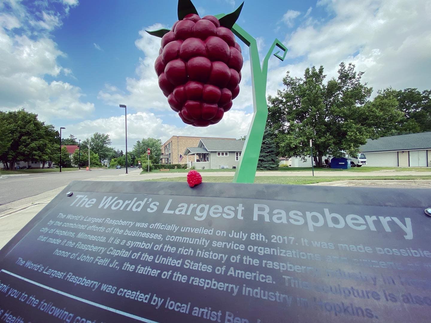 World's Largest Raspberry Sculpture, world record in Hopkins, Minnesota World's Largest Raspberry Sculpture, world record in Hopkins, Minnesota