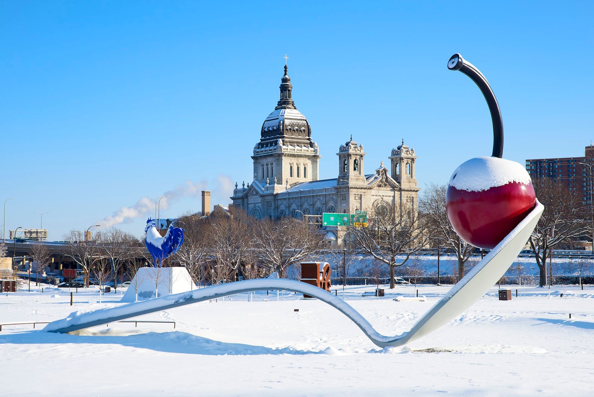 World's Largest Spoonbridge and Cherry Sculpture, world record in Minneapolis, Minnesota World's Largest Spoonbridge and Cherry Sculpture, world record in Minneapolis, Minnesota