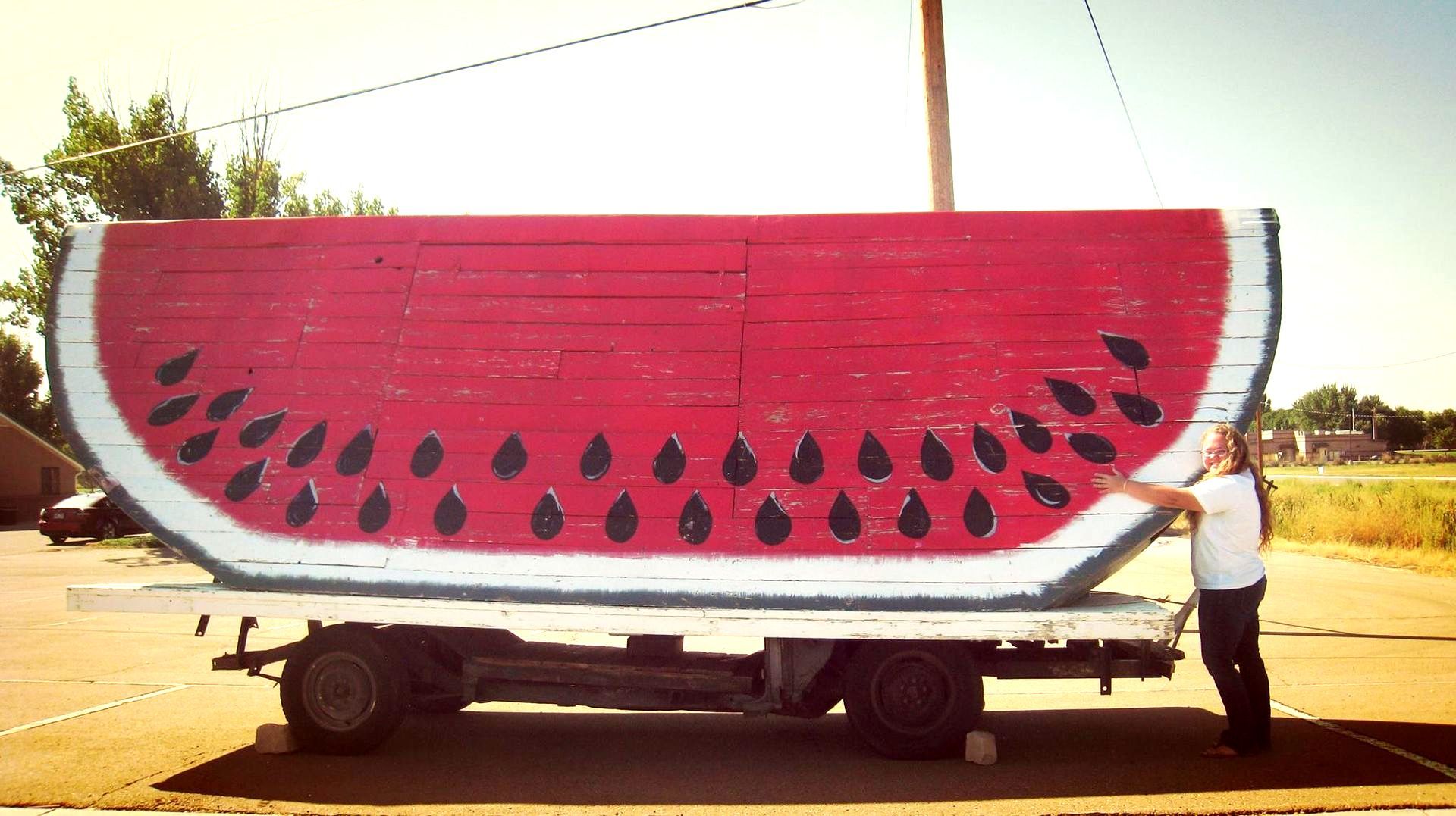 World's Largest Watermelon Slice Sculpture, world record in Green River, Utah