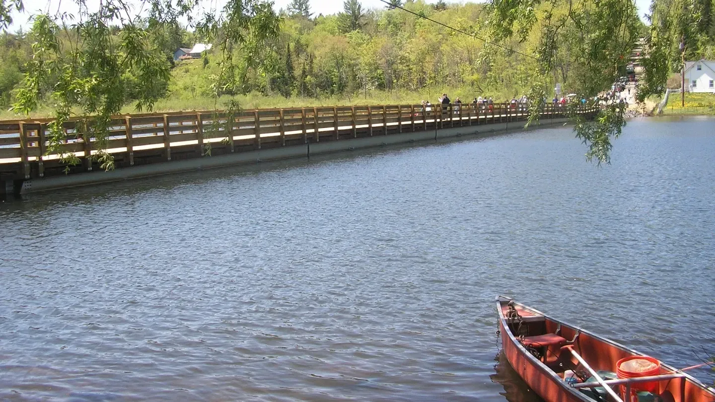 
World's First FRP Floating Bridge, world record in Brookfield, Vermont