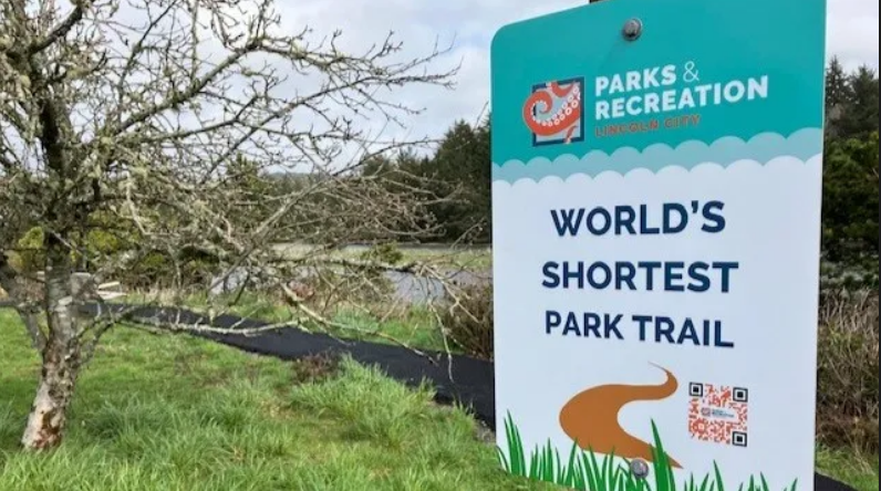 World's Shortest Park Trail, world record set in Lincoln City, Oregon
