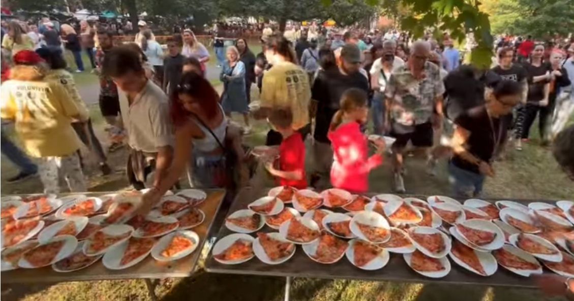 World’s Largest Pizza Party, world record in New Haven, Connecticut World’s Largest Pizza Party, world record in New Haven, Connecticut