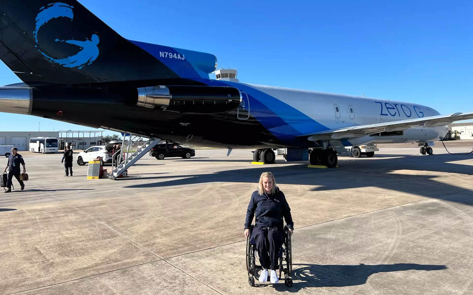 World's first wheelchair user to travel to space, Michaela Benthaus sets world record