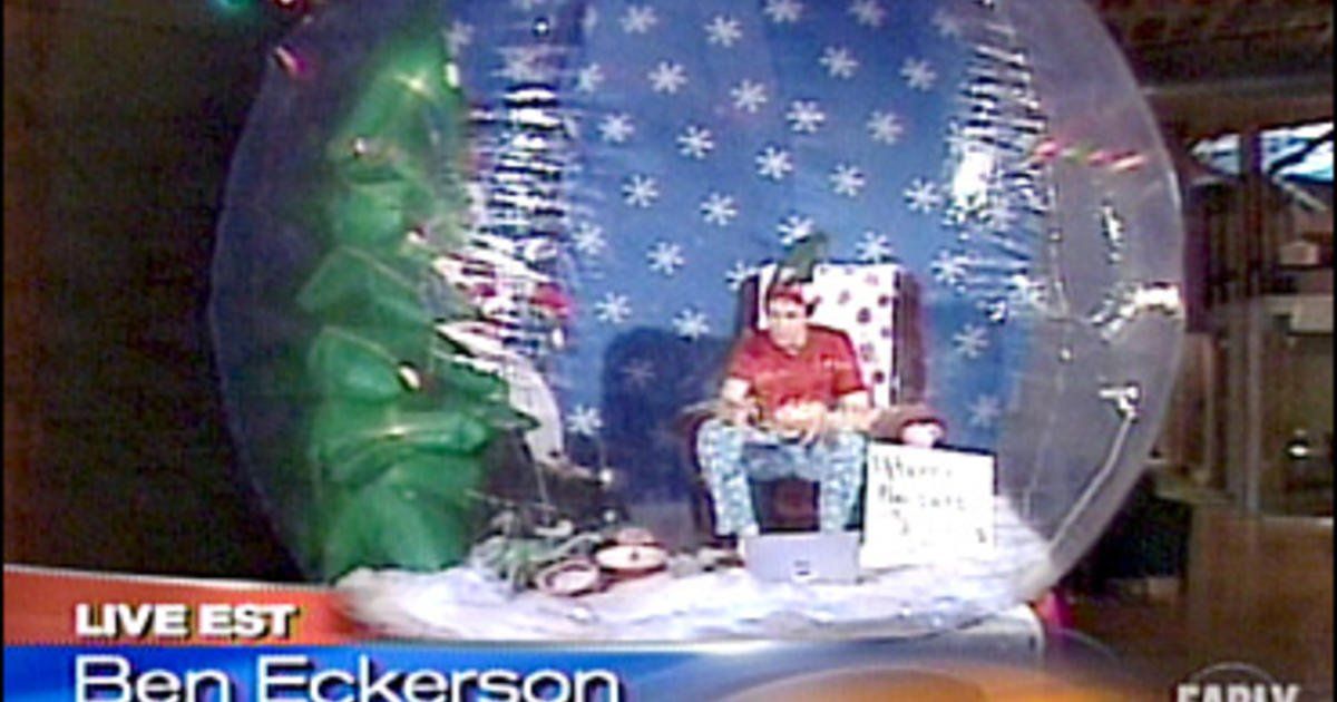 Longest time spent inside an inflatable snowglobe: world record set by Ben Eckerson Longest time spent inside an inflatable snowglobe: world record set by Ben Eckerson
