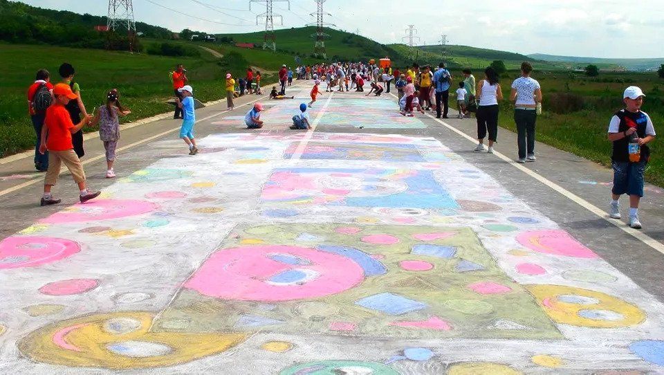
  Largest chalk pavement art-world record set by JOOnior Smile 